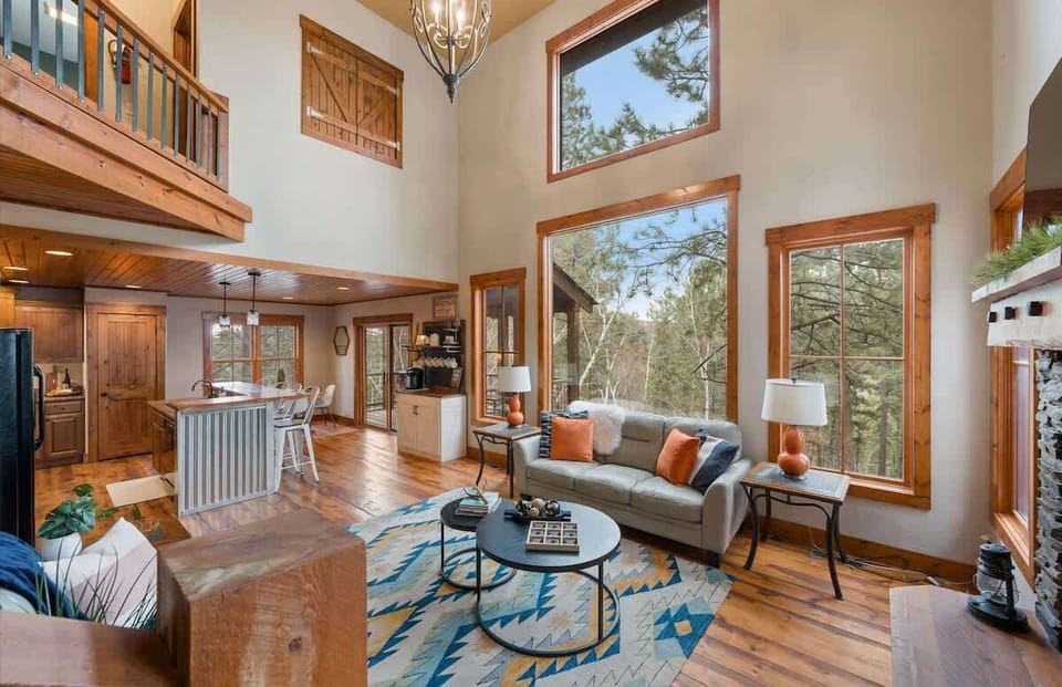 View of the living room from the kitchen