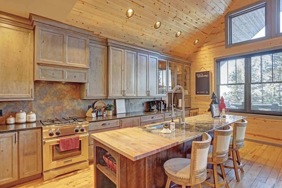 Large center kitchen island with seating