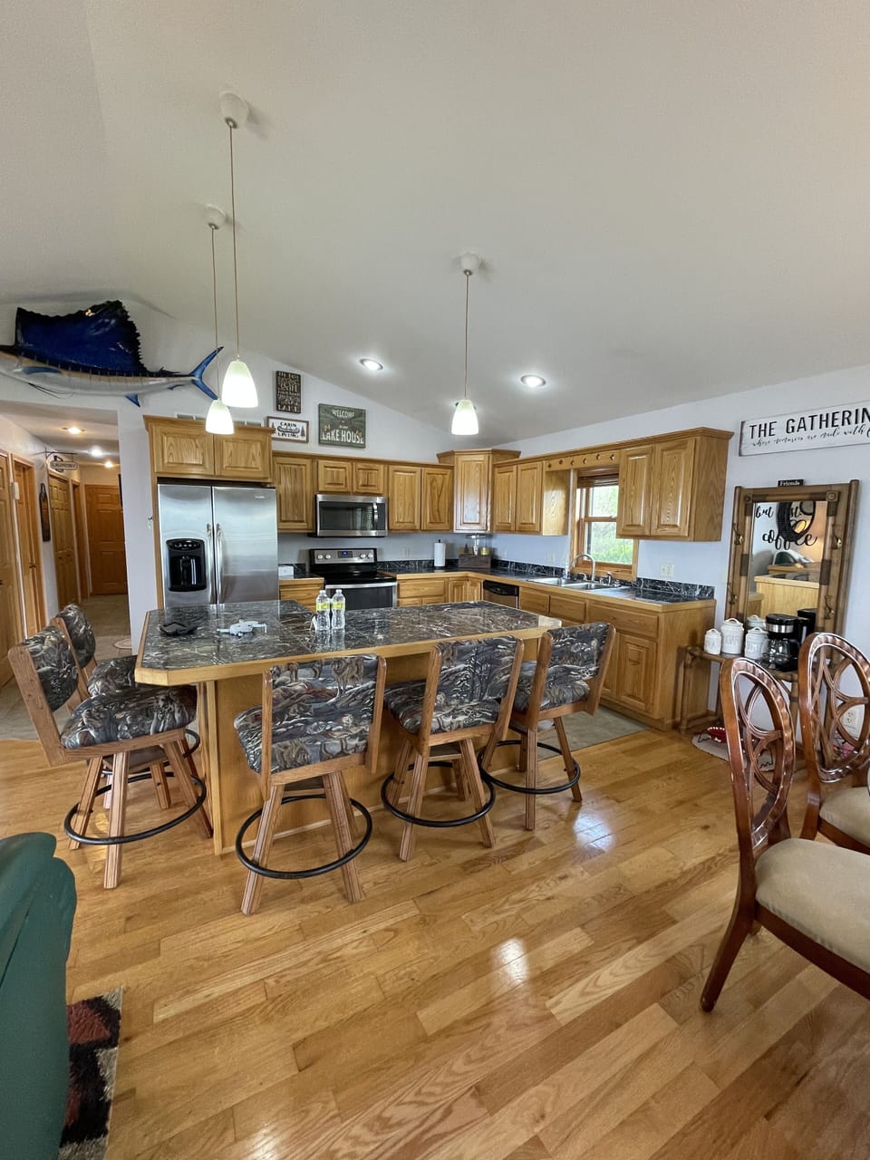 kitchen and living room open concept
