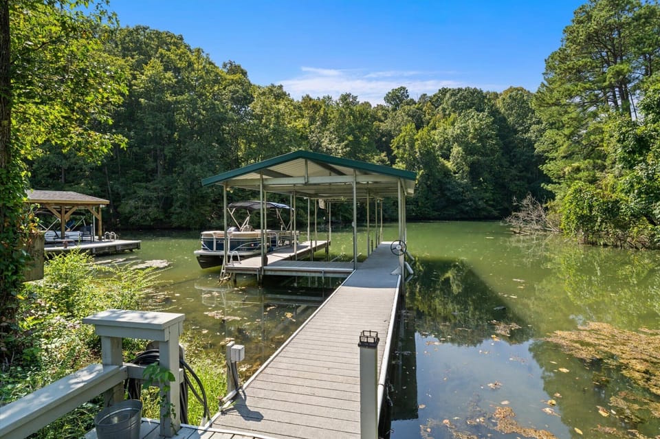 Available dock on lake with access for fishing, water sports and boating.