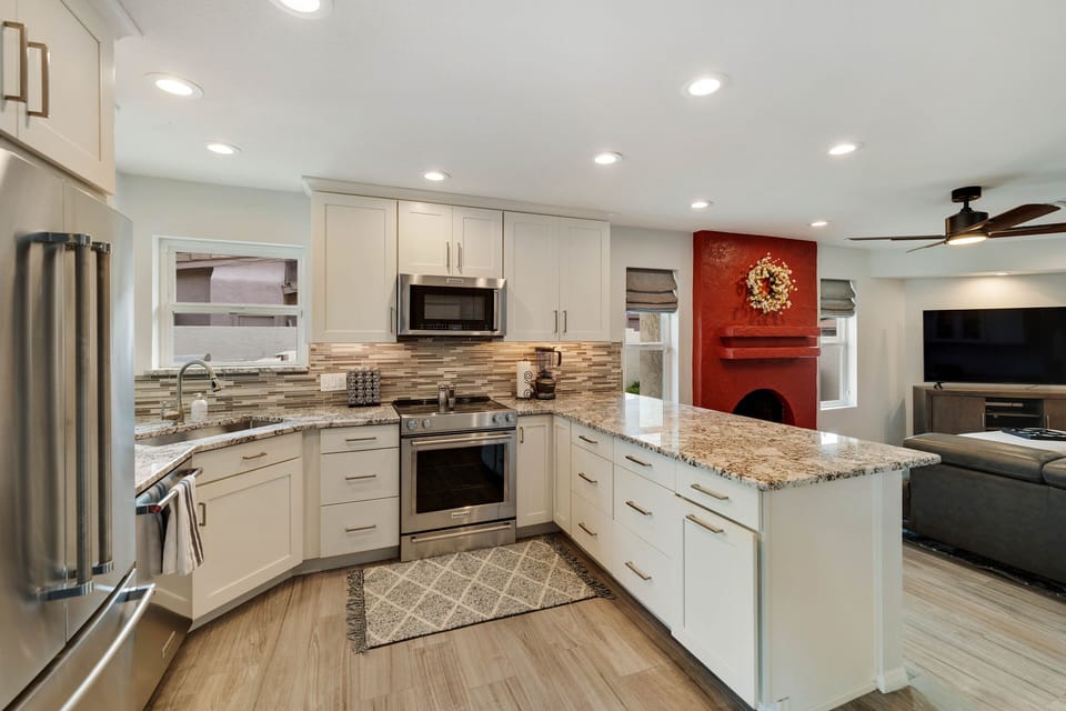 Open concept kitchen easily accessible from the family room