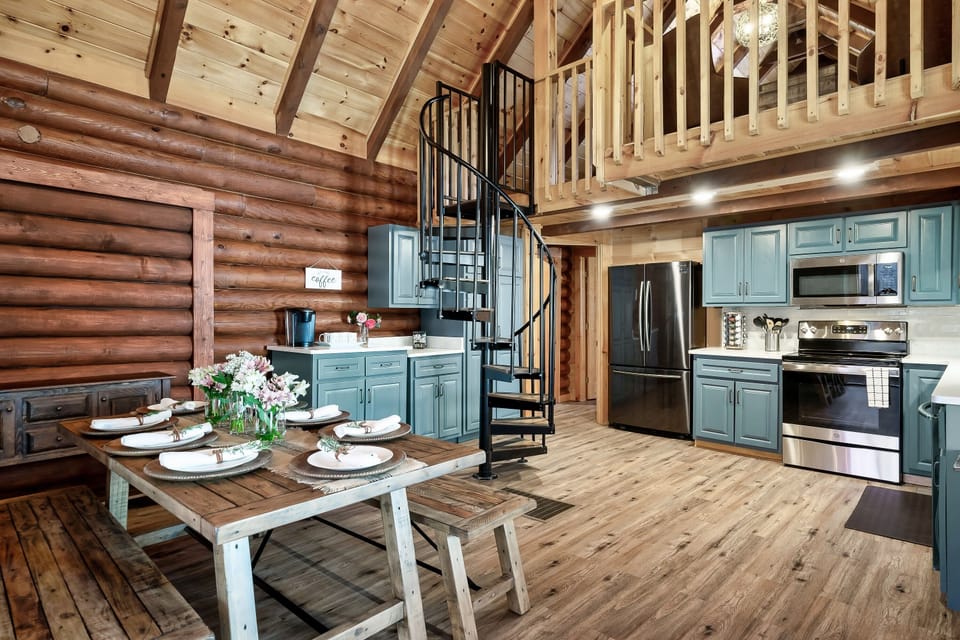 Be greeted by a spacious dining room and kitchen connecting to the family room