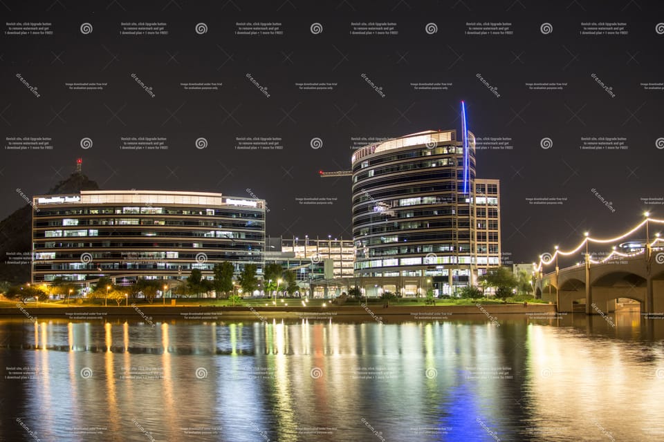 Tempe Town Lake at night