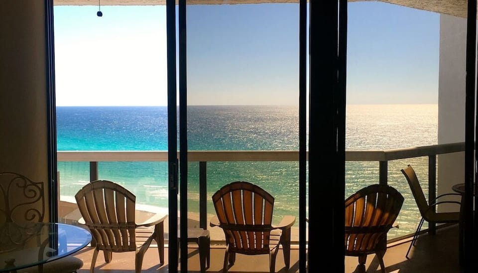 Incredible view from inside the condo looking out to balcony