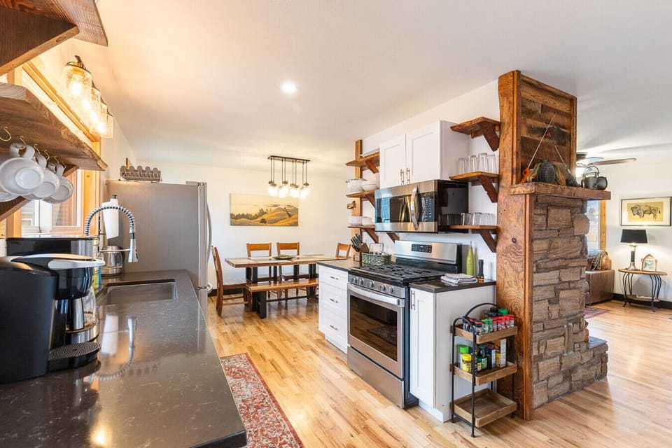 The Kitchen Space. Well appointed, stocked with coffee, tea, and spices