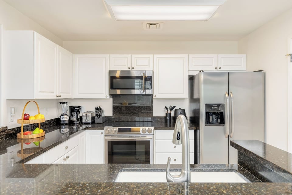 Feel right at home with this spacious, fully stocked kitchen
