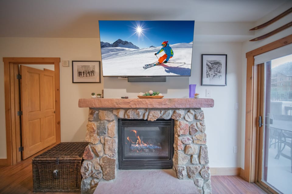 Warm up with the gas fireplace