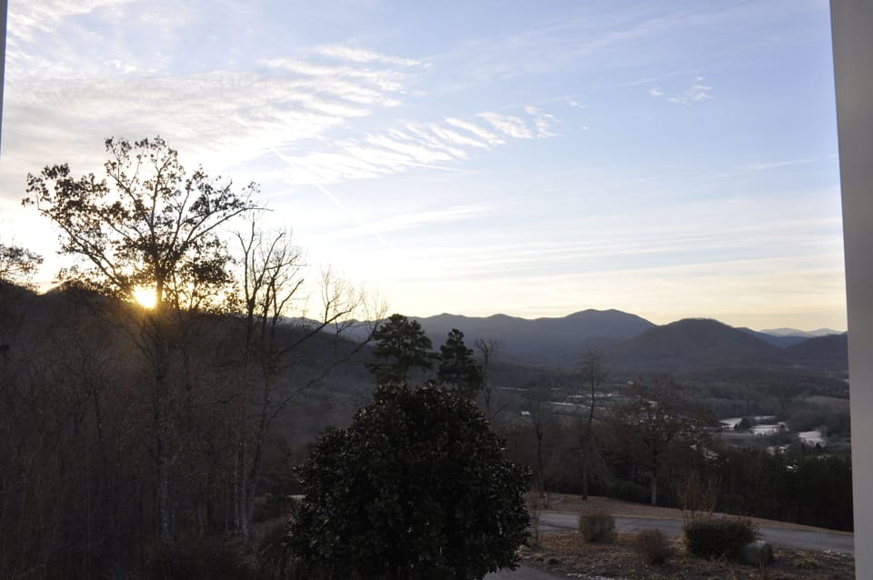 Amazing sunrise view from the front porch is a great way to start the day