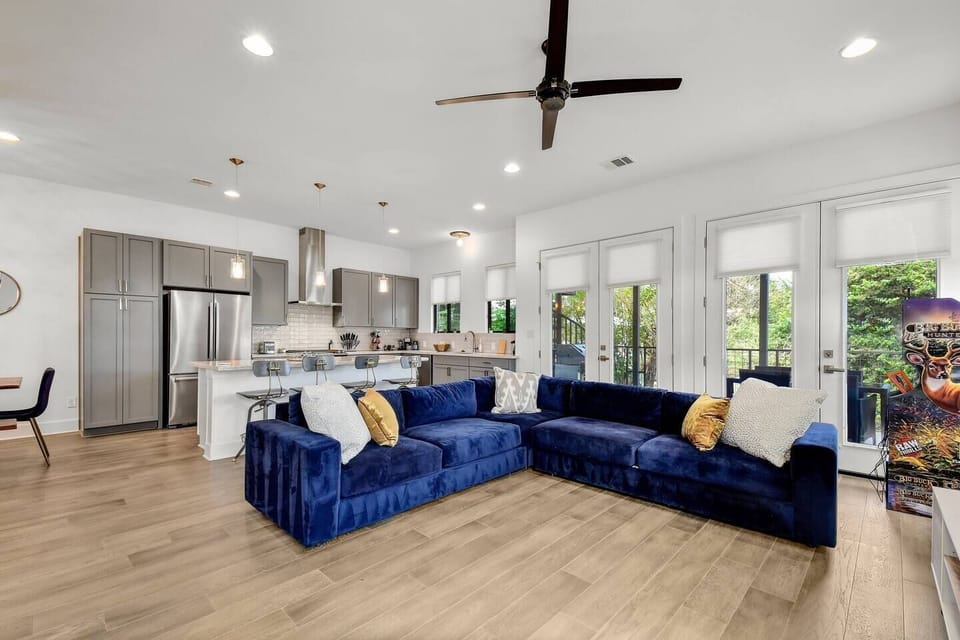 Our spacious living area is equipped with entertainment units and other thoughtful amenities.