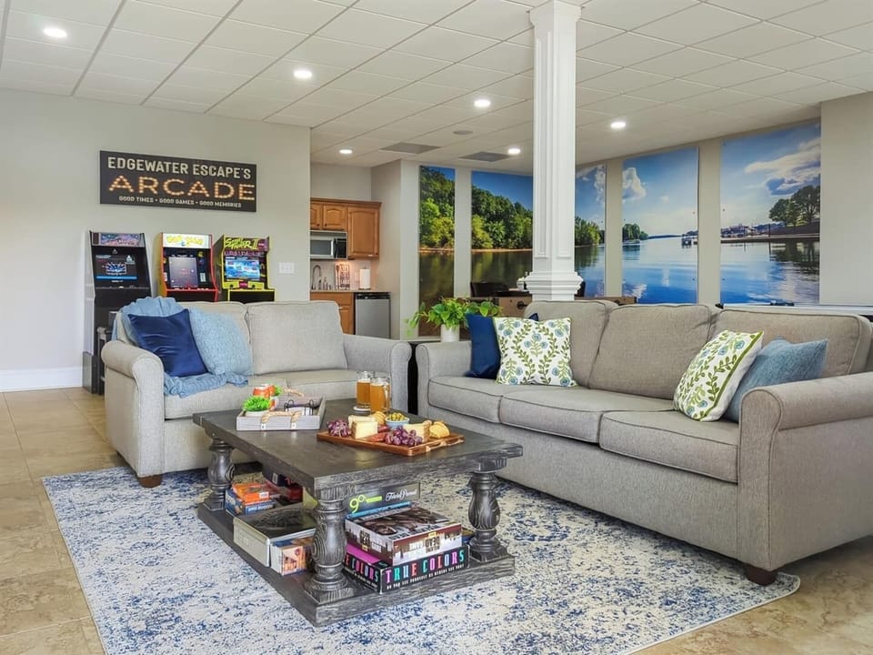 Spacious game room keeps everyone connected and entertained.
