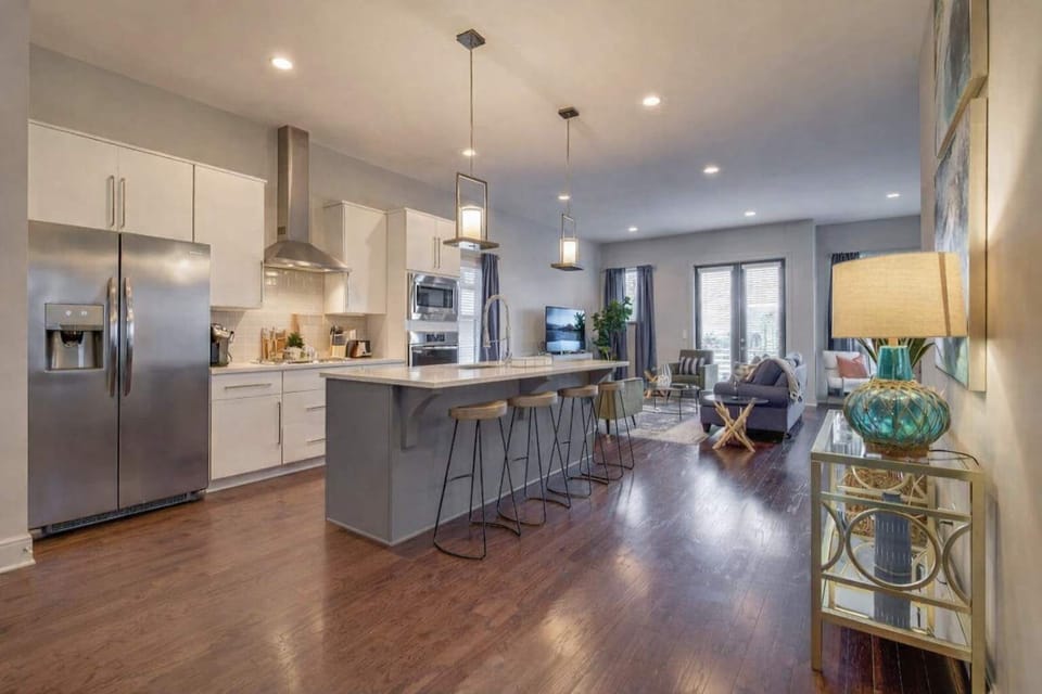 Stunning open-concept kitchen with a spacious floor plan, perfect for cooking, gathering, and entertaining.