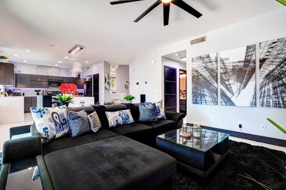living room overlooking kitchen