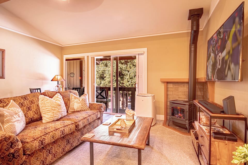 Living Room with Gas Fireplace & Large TV