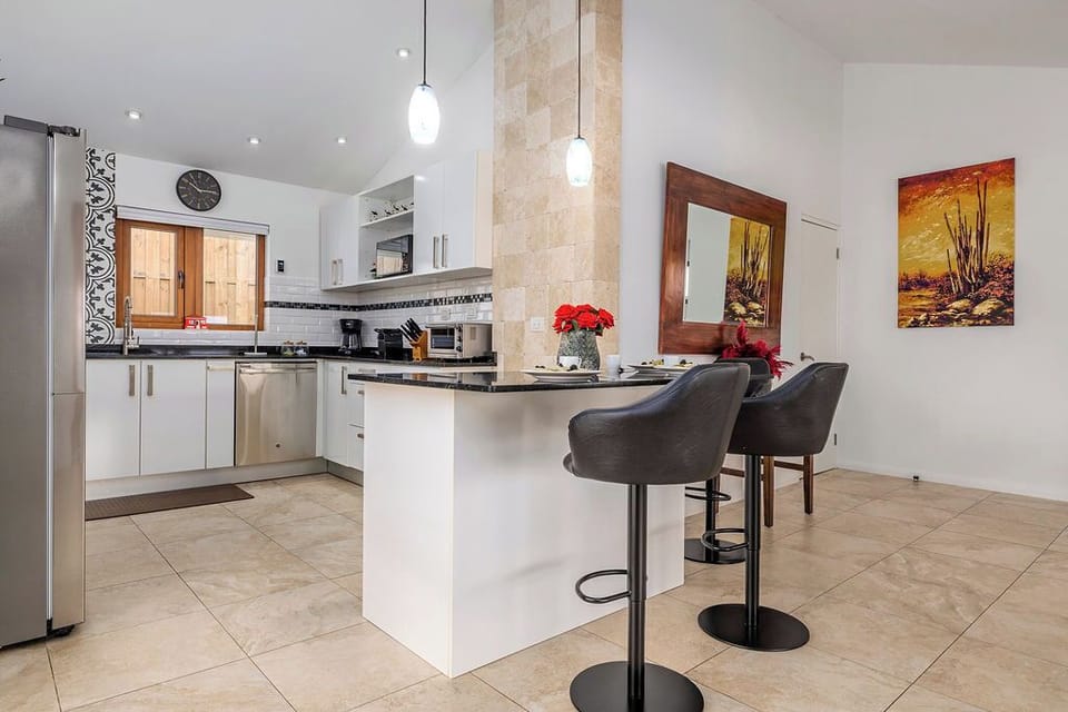 A clean, modern kitchen with everything you need for easy meals at home.