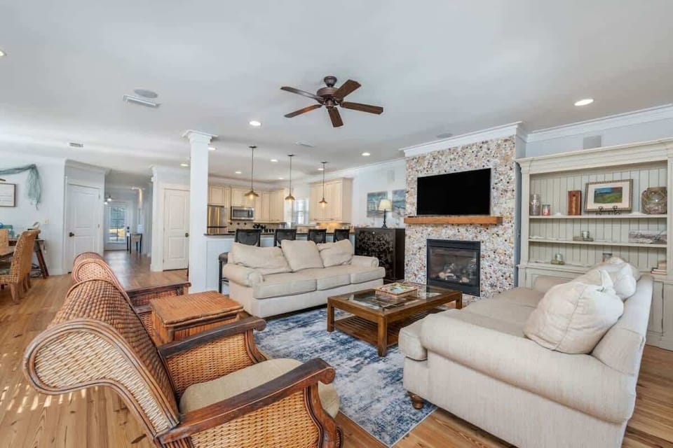 Enjoy the large Smart TV and comfy seating in the living room.