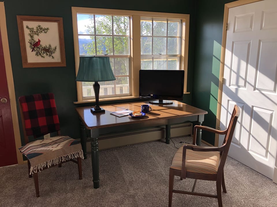 roomy desk in master bedroom