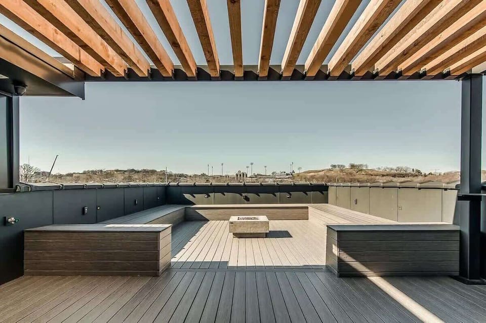 Rooftop has ample seating