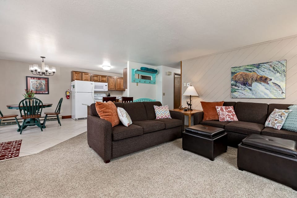Living area with gas fireplace