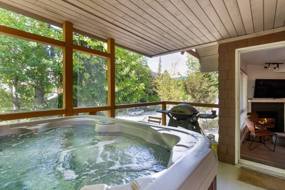 Private Hot Tub on covered sundeck