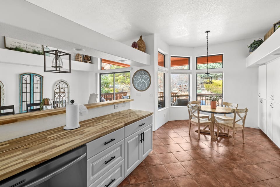 Kitchen and eating nook.