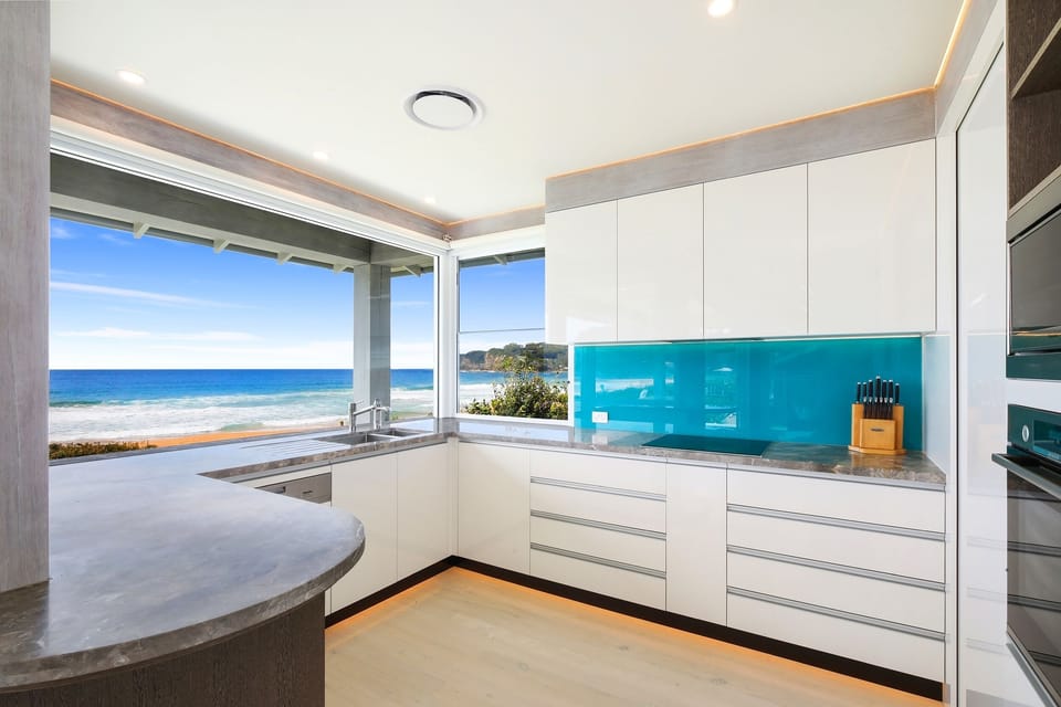 Kitchen with 180degree ocean views