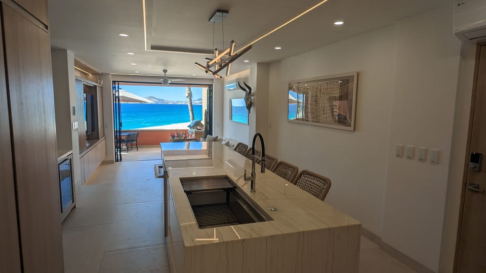 Ocean view kitchen.