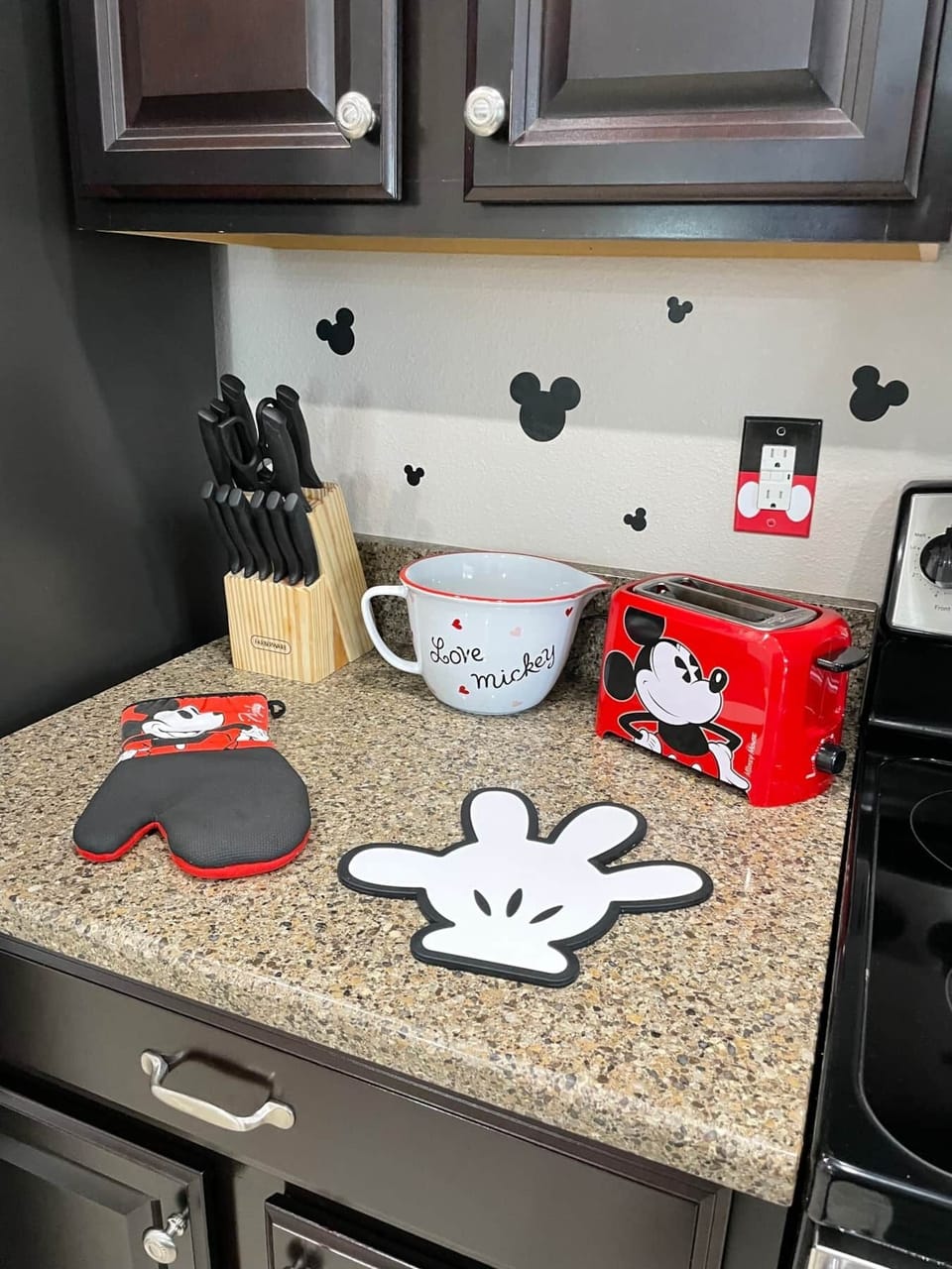 Our Mickey themed kitchen has everything you need to prepare delicious meals
