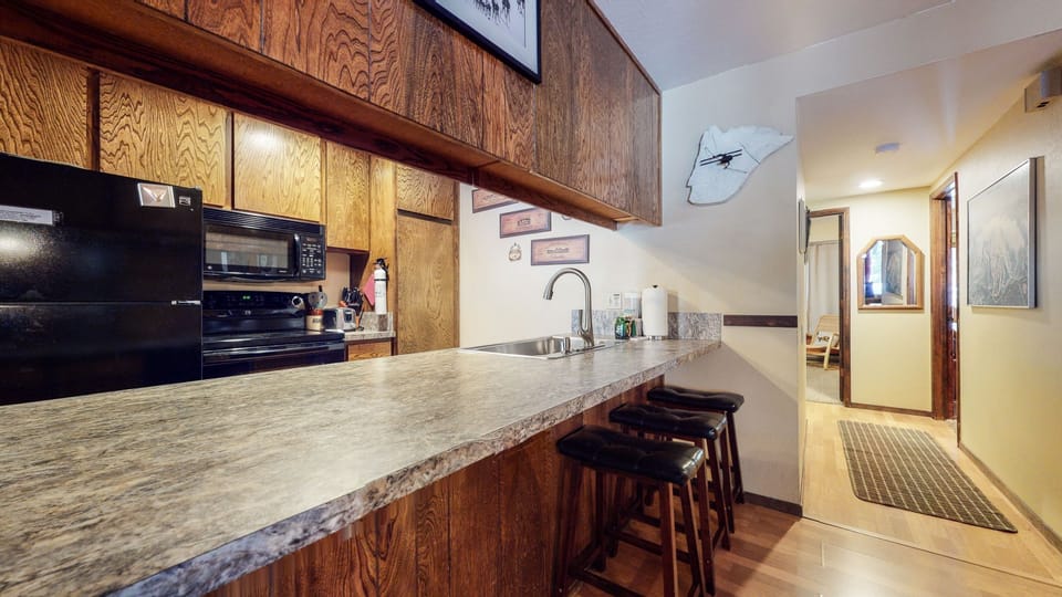 Room, Indoors, Hardwood, Kitchen, Flooring