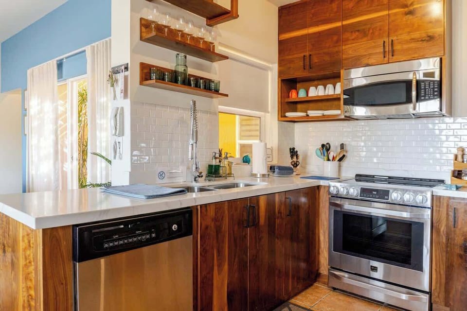 Cook up happiness in this bright kitchen.
