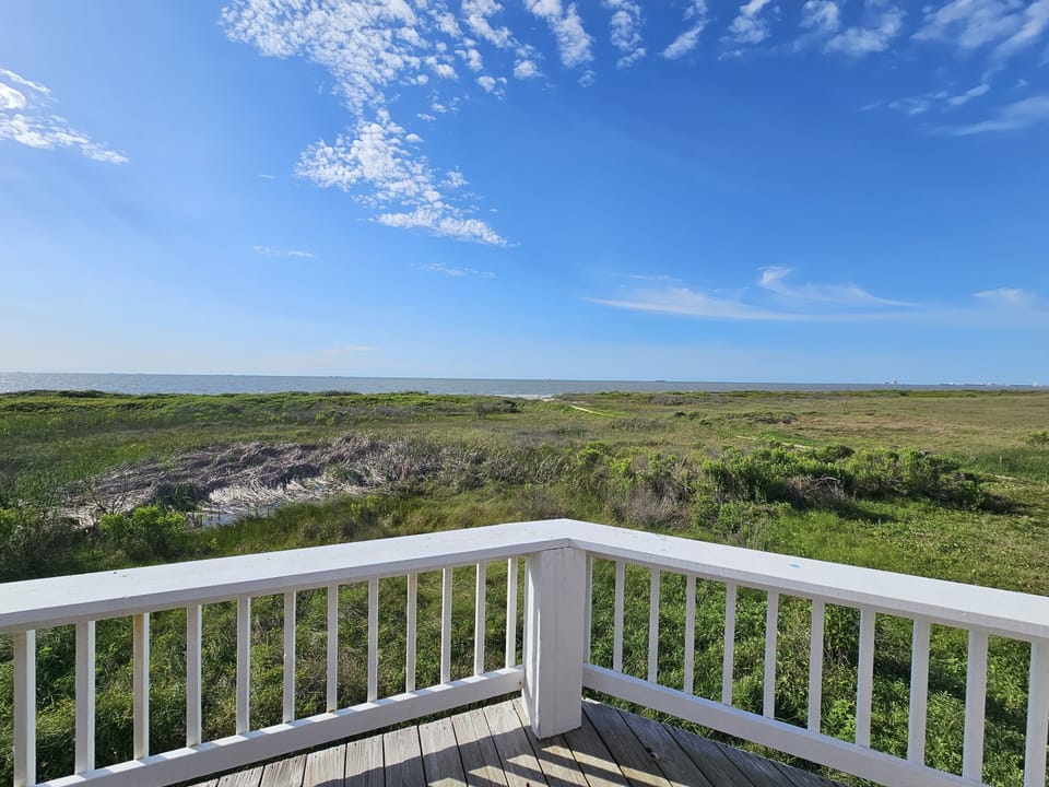 Porch view with beach access footpath 