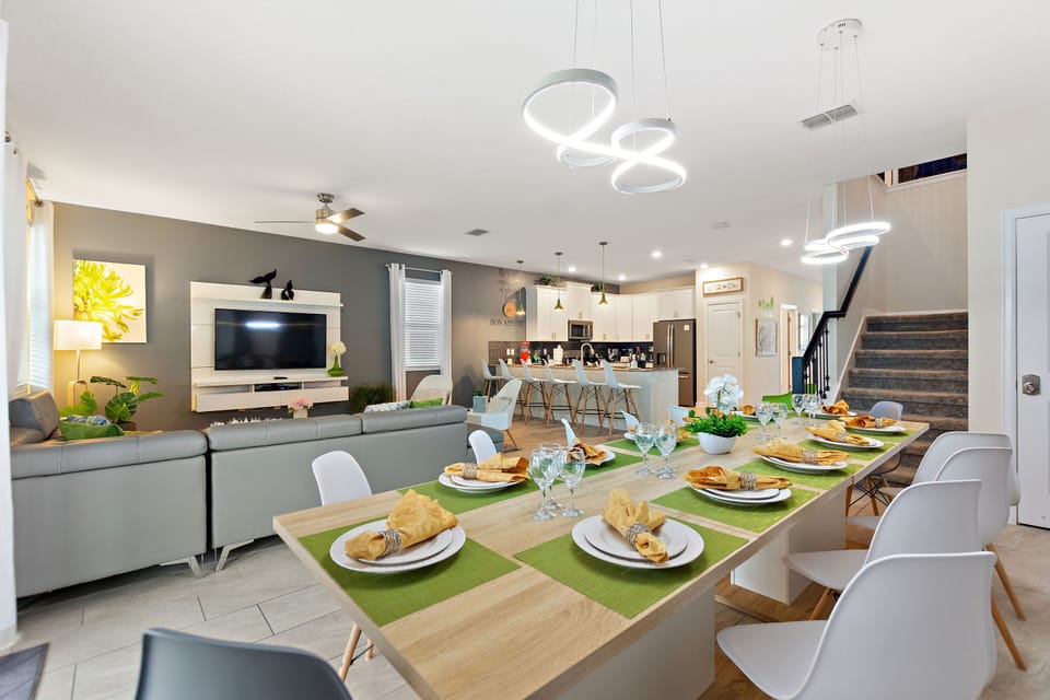 Make fond memories gathering around the large dining area