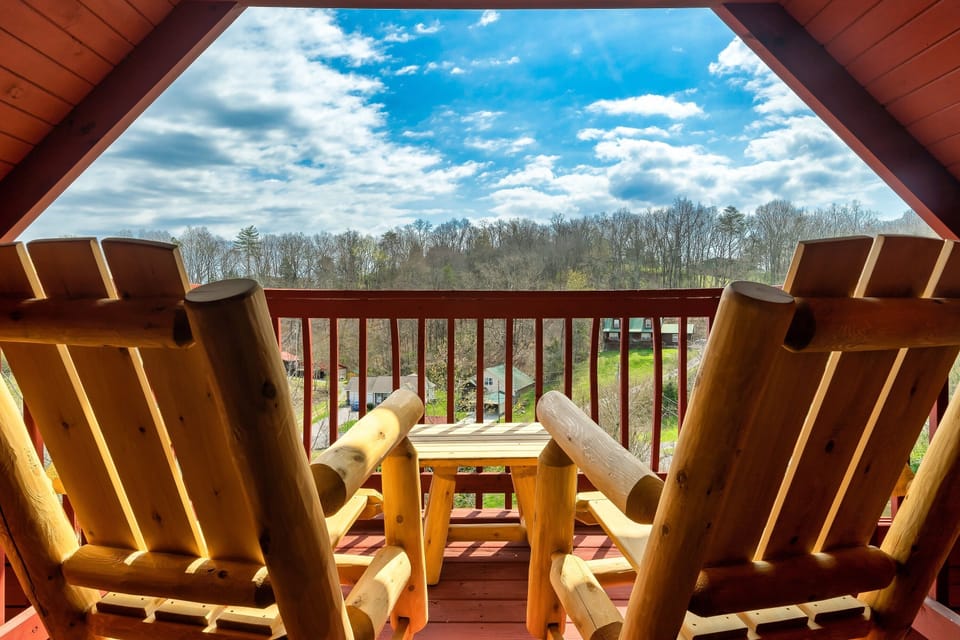 Three decks, all with peaceful views. This view is from the loft's deck.