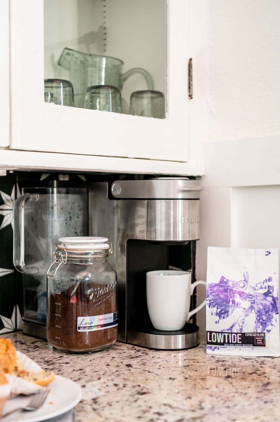 Local coffee from Red Light Coffee plus, k-cups and teas.