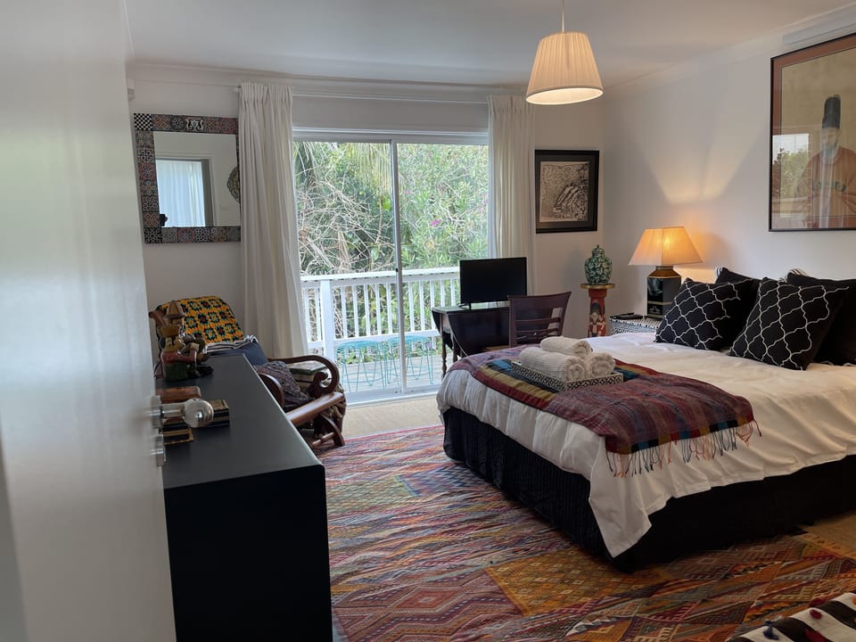 Rear queen bedroom with cable tv included

