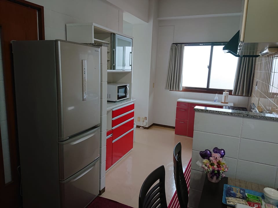 Deluxe Apartment | Private kitchen | Full-size fridge, microwave, stovetop, electric kettle