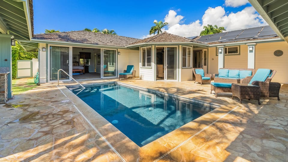 Kilohana at Poipu - Backyard Pool Deck - Parrish Kauai