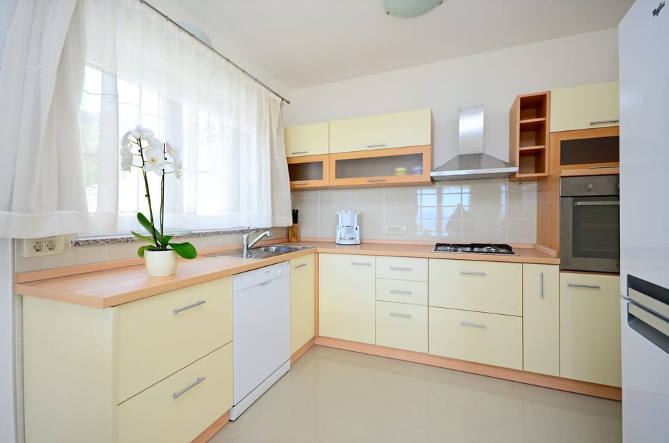 Villa | Private kitchen | Fridge, oven, stovetop, dishwasher
