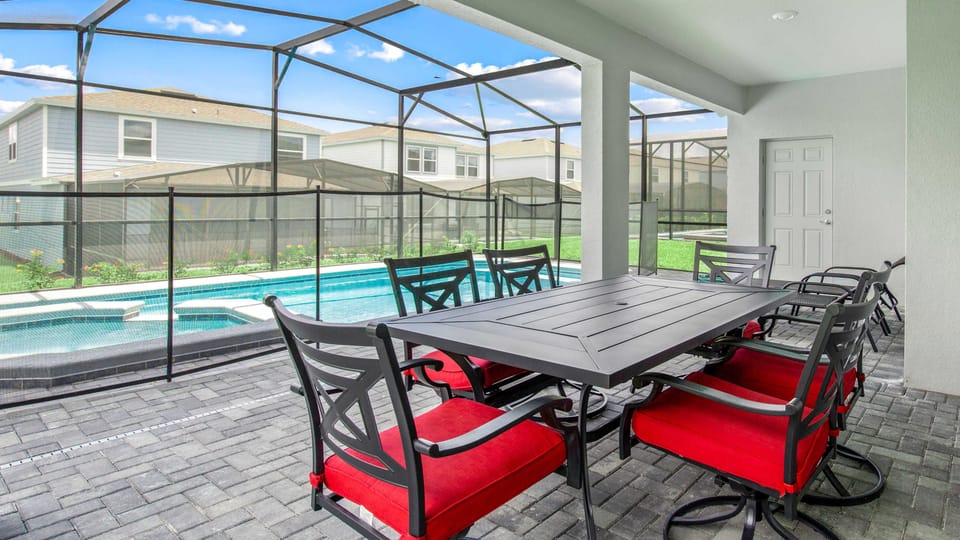 Poolside outdoor seating, offering a relaxed and comfortable setting for leisure and enjoyment