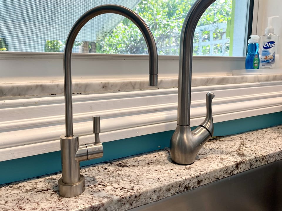 In lieu of plastic, we provide clean water via a reverse osmosis system.