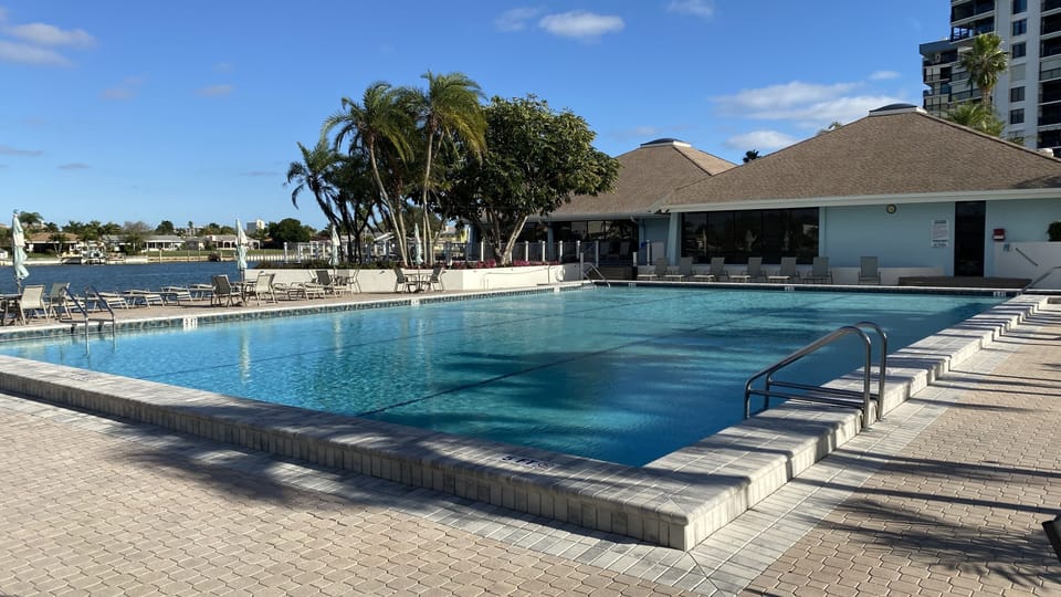 Large heated community pool.