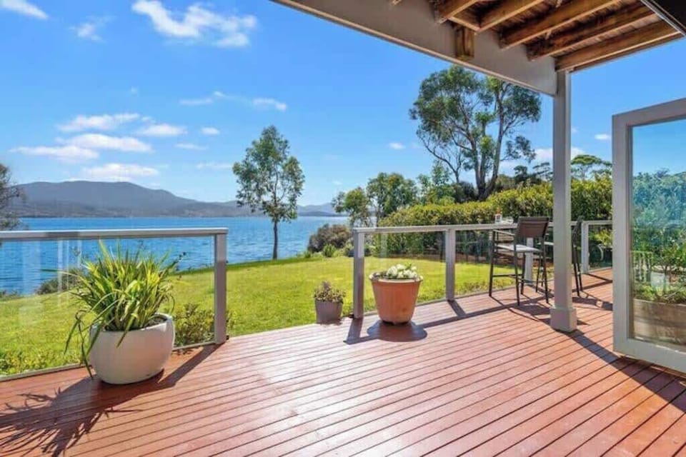 Walk from the deck to the water