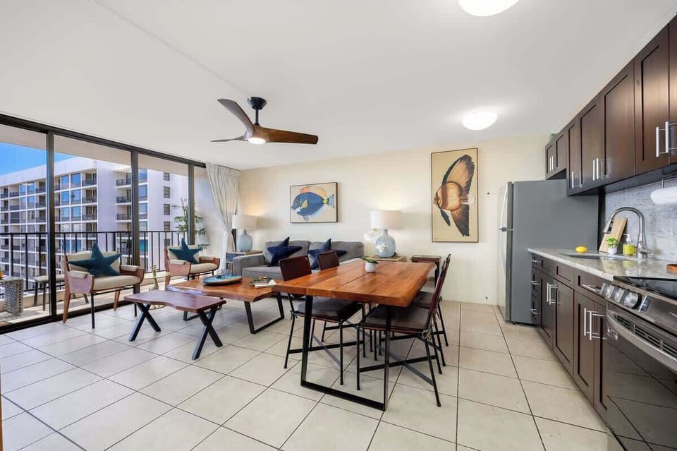 Everything you need is here—a full kitchen, comfortable seating, and a lovely dining area for gathering.