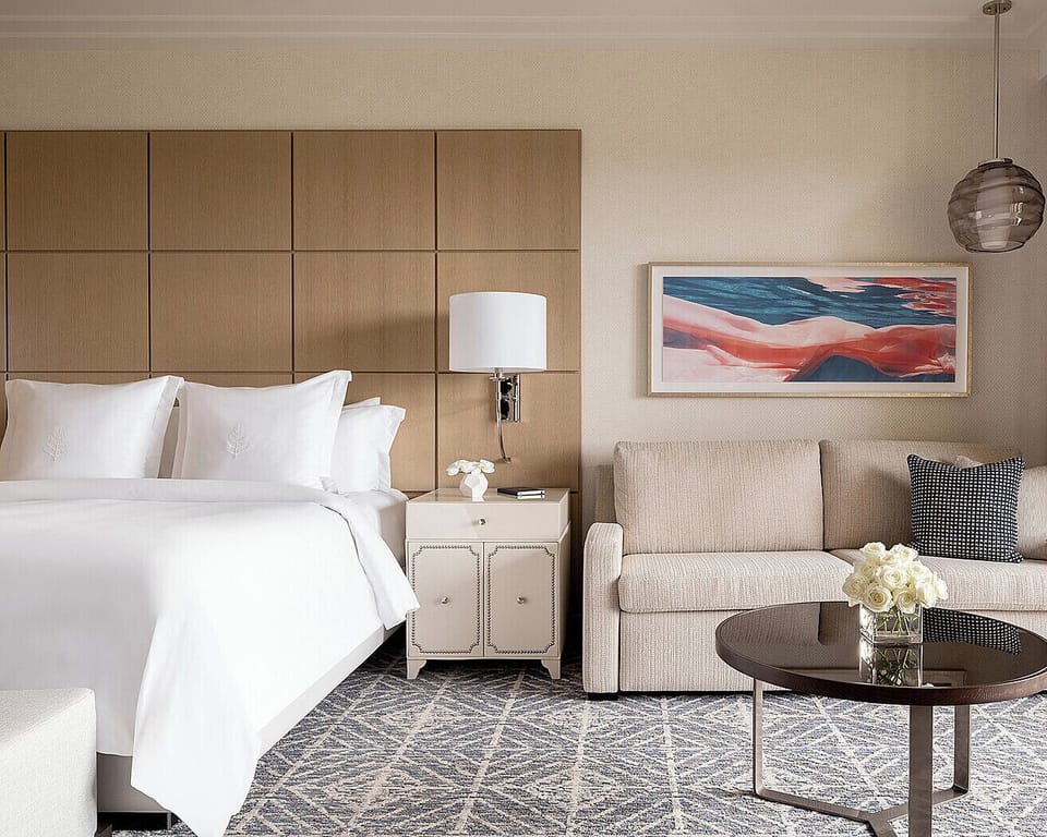 Premium bedding, down comforters, pillowtop beds, in-room safe