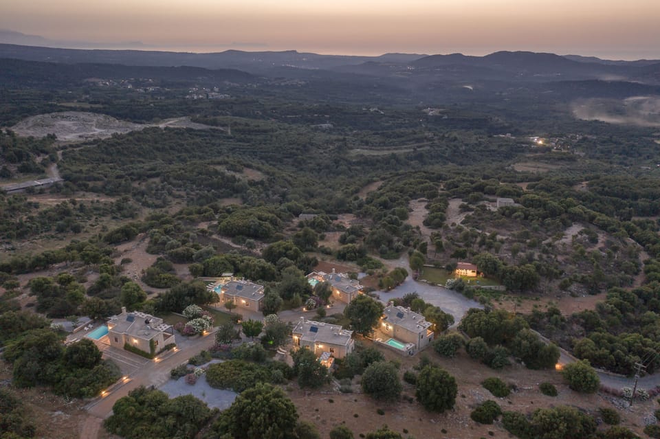 This complex is blissfully tucked away, with countryside views.