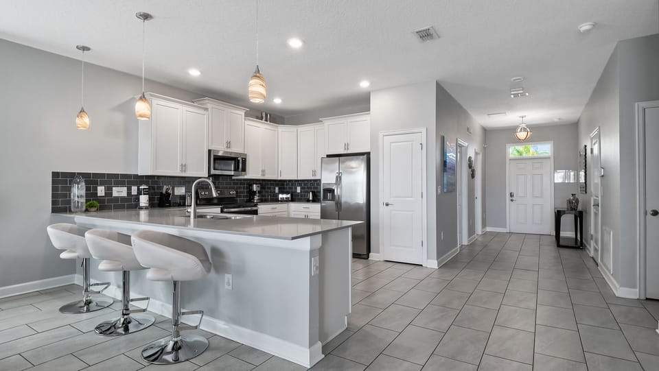 Gorgeous Modern Kitchen with Barstool Seating