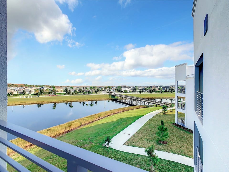 Scenic Lake and Resort Views from the Balcony