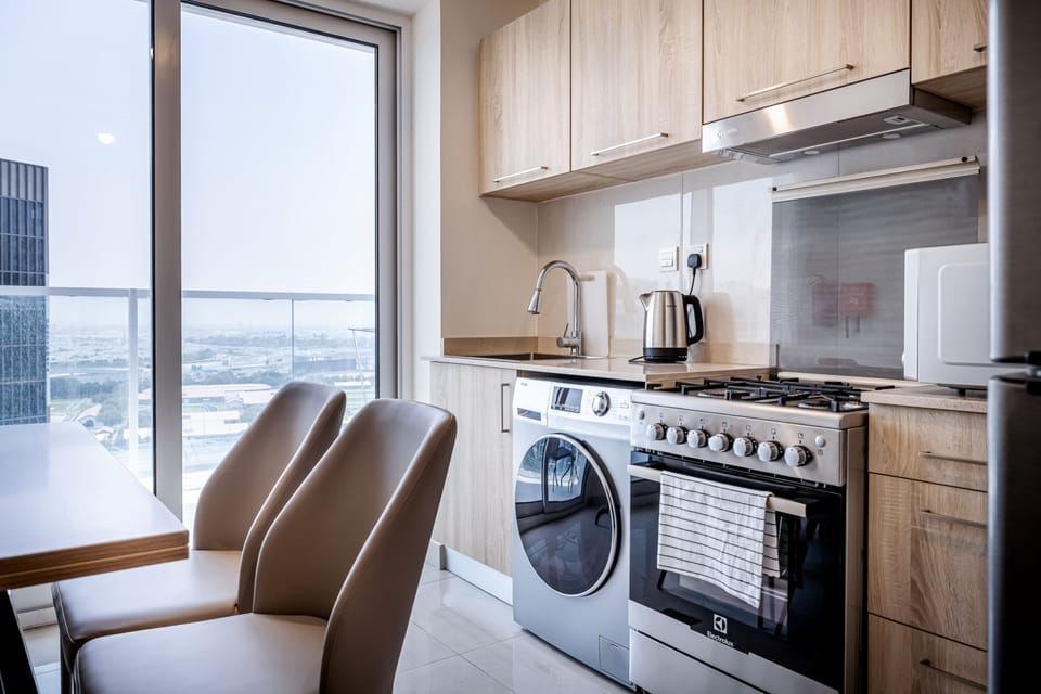 One bedroom family apartment with Kitchen & Balcony | Private kitchen | Full-size fridge, microwave, oven, stovetop