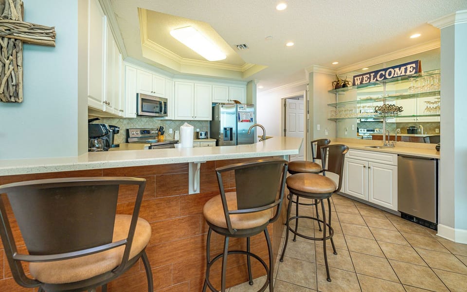 Pull up a stool at the breakfast bar and savor the smells from your kitchen as the day begins