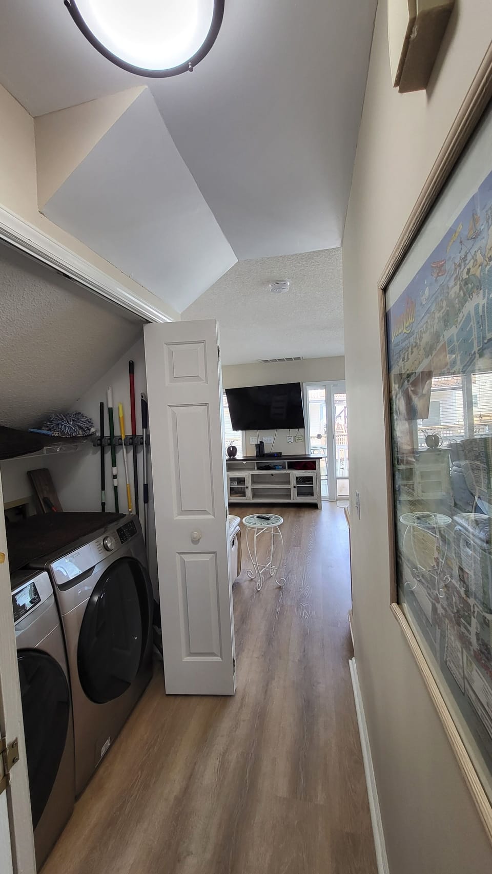 Laundry/hallway view to family room
