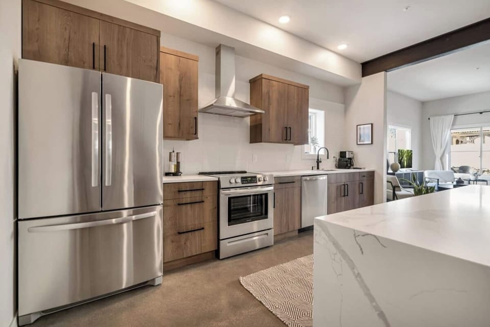 Kitchen prepared for large group gatherings